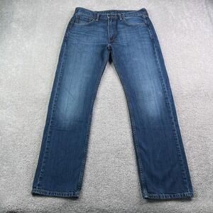 Levis Jeans Mens 33x32 Blue 505 Regular Fit Straight Leg Workwear Cotton Denim